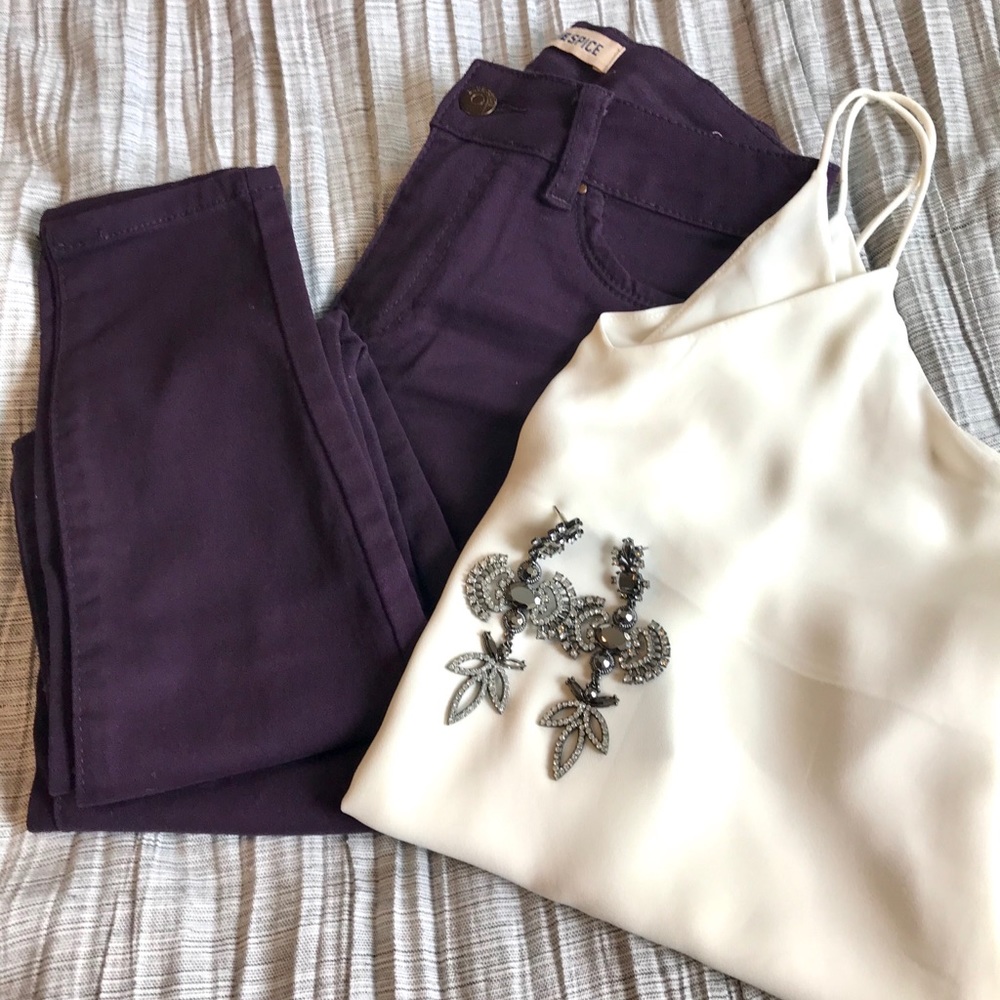 Blue Spice Mid Rise Plum Skinny Jeans - Size:0 EUC